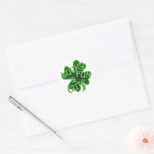 Lucky Fun Cute St. Patrick's Day Classic Round Sticker