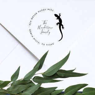 Lucky Gecko Lizard, dirección de retorno de la fam Rubber Stamp