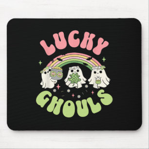 Lucky Ghouls St Patricks Day Spooky Ghost Charm Mouse Pad