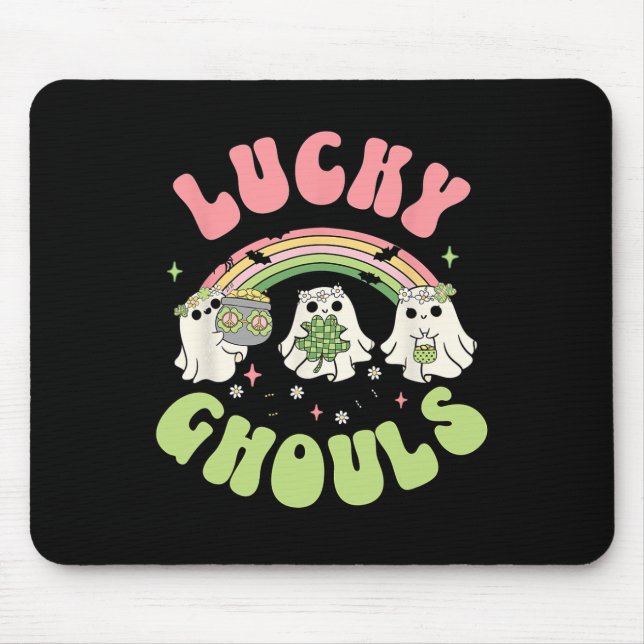 Lucky Ghouls St Patricks Day Spooky Ghost Charm  Mouse Pad (Front)