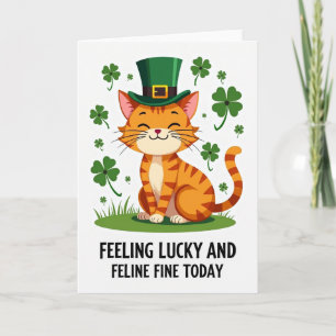 Lucky Ginger Cat Smile Card