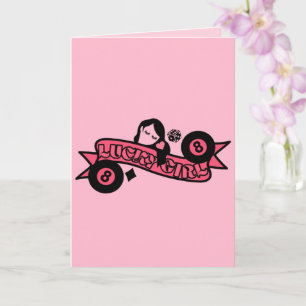 Lucky Girl 8 Ball Fortune Card