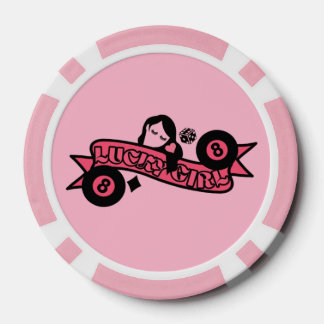 Lucky Girl 8 Ball Fortune Poker Chips