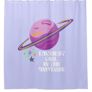 Lucky Girl, Luckiest Girl, Lucky, Affirmation Shower Curtain