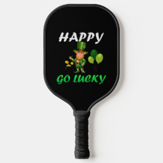 Lucky Gnome Leprechaun Rainbow with a Pot of Gold  Pickleball Paddle