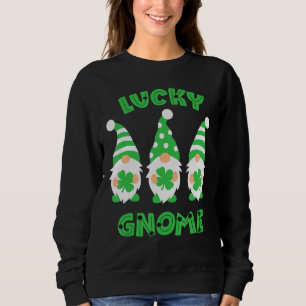 Lucky Gnome St Patrick S Cute Three Gnomes Holding Sweatshirt