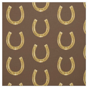 Lucky gold horseshoe fabric