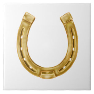 Lucky gold horseshoe tile