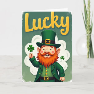 Lucky Gold Leprechaun Card