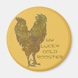 Lucky Gold Rooster magnet