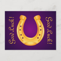 Lucky Golden Horseshoe Good Luck Deep Purple