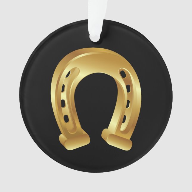 Lucky golden horseshoe ornament (Front)