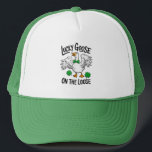 Lucky Goose On The Loose Funny Goose Shamrock Trucker Hat<br><div class="desc">Lucky Goose On The Loose Funny Goose Shamrock St Patrick Day</div>