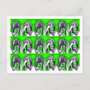 Lucky green art postcard