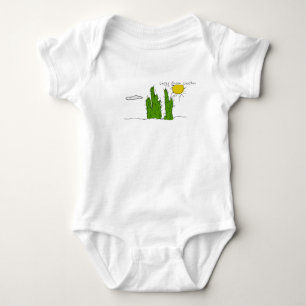 Lucky Green Cactus Doodle Cute Baby Bodysuit