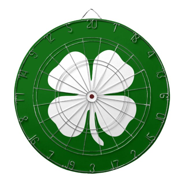 Lucky Green Clover Irish Dartboard (Front)