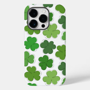 Lucky green clover. Outline shamrock. Case-Mate iPhone 14 Pro Case