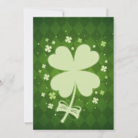Lucky Green Diamond Four Leaf Ribbon Clover