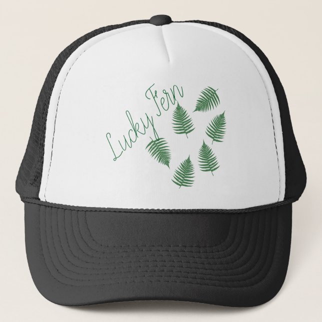 Lucky Green Fern Funky Cap Hat (Front)