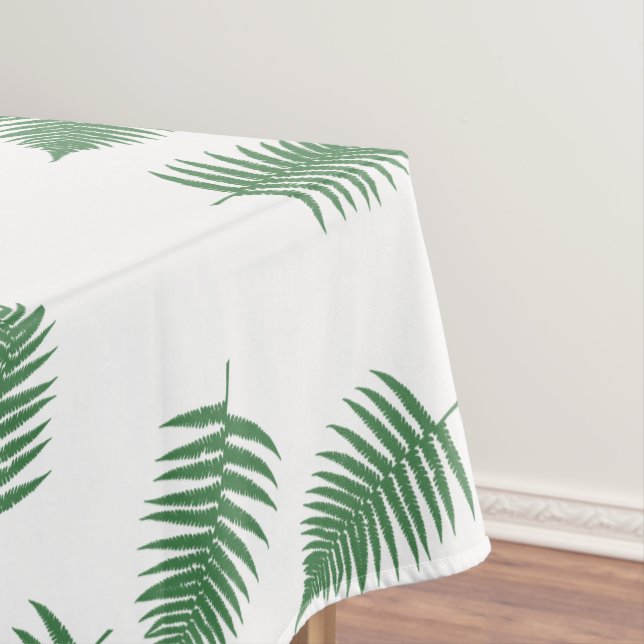 Lucky Green Fern Pattern Tablecloth (In Situ)
