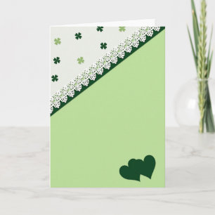 Lucky Green Hearts Card