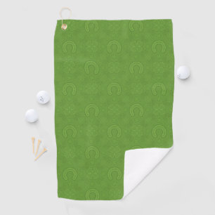 Lucky Green Icons Pattern Golf Towel