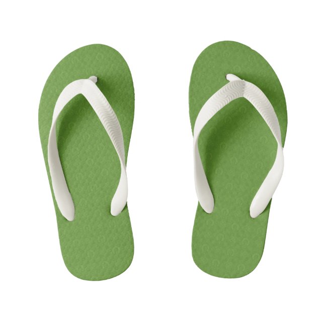 Lucky Green Icons Pattern Kid's Jandals (Footbed)