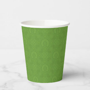 Lucky Green Icons Pattern Paper Cups