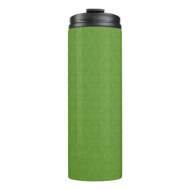 Lucky Green Icons Pattern Thermal Tumbler (Front)