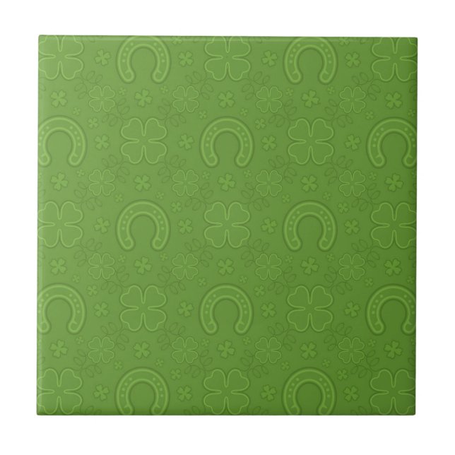 Lucky Green Icons Pattern Tile (Front)