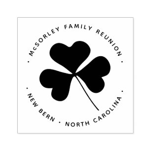Lucky Green Irish Shamrock Floral Clover Rubber Stamp
