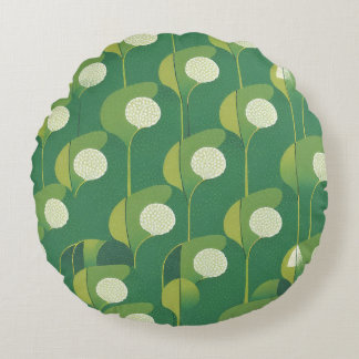 Lucky Green pattern Round Cushion