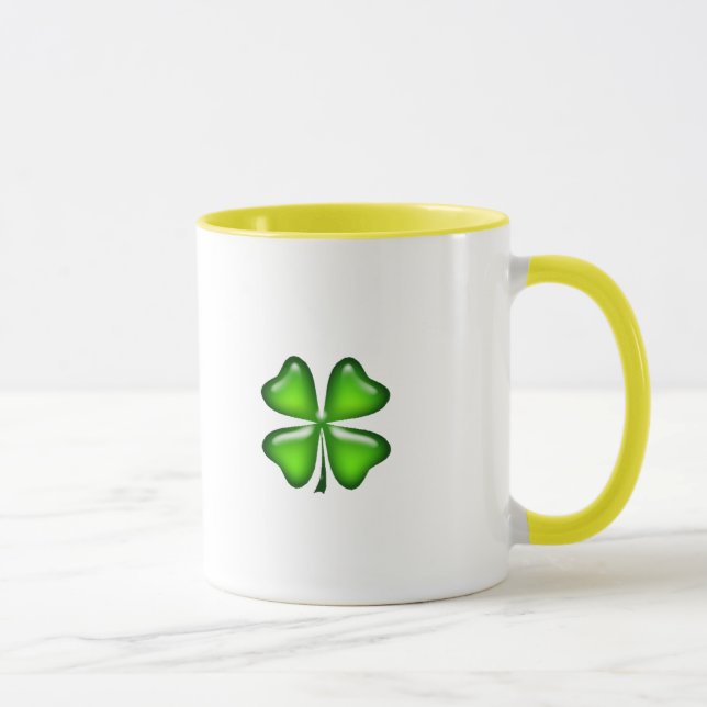 Lucky Green Shamrock Luck Of The Irish Clover Mug (Right)