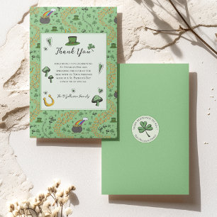 Lucky Green St Patricks Day Irish Thank You Card