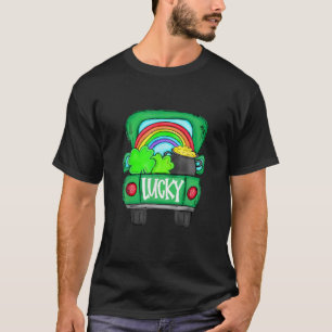 Lucky Green Truck Pot Of Gold Shamrock Irish St Pa T-Shirt