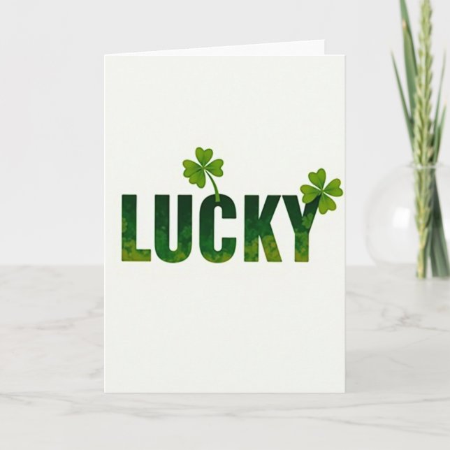 Lucky Greenery Greeting Card (Front)