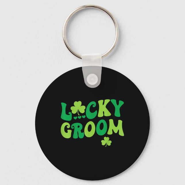 Lucky Groom Bride Couples Matching Wedding St Patr Key Ring (Front)