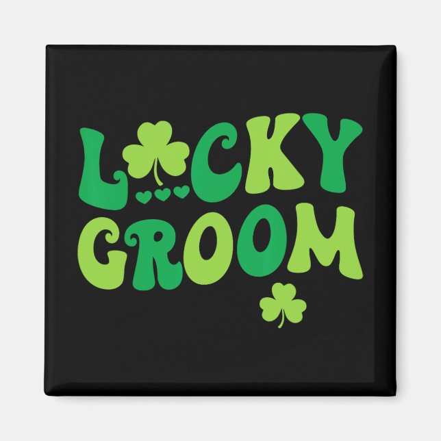Lucky Groom Bride Couples Matching Wedding St Patr Magnet (Front)
