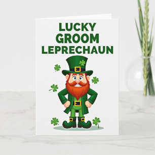 Lucky Groom Clover Card