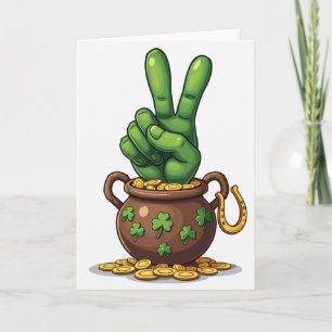 Lucky Hand Gold Pot Irish Card