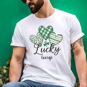 Lucky Hearts: Custom St. Patrick's Day Men’s T-Shirt