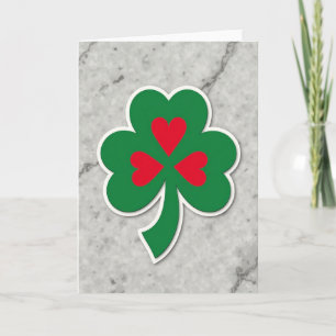 Lucky Hearts Shamrock Card