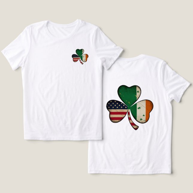 "Lucky Heritage" 🍀🇺🇸🇮🇪 Tri-Blend Shirt (Design Front & Back)