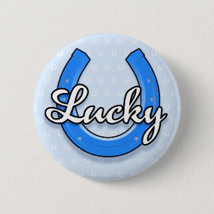Lucky Horseshoe Button (blue)