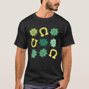 Lucky Horseshoe C St Patrick's Day Shamrock Lucky  T-Shirt