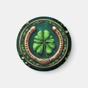 🍀 Lucky Horseshoe Clover Charm Good Luck Design Magnet