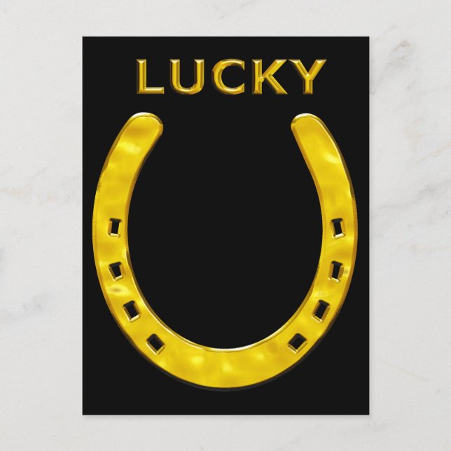 Lucky Horseshoe in Gold Postcard (Front)