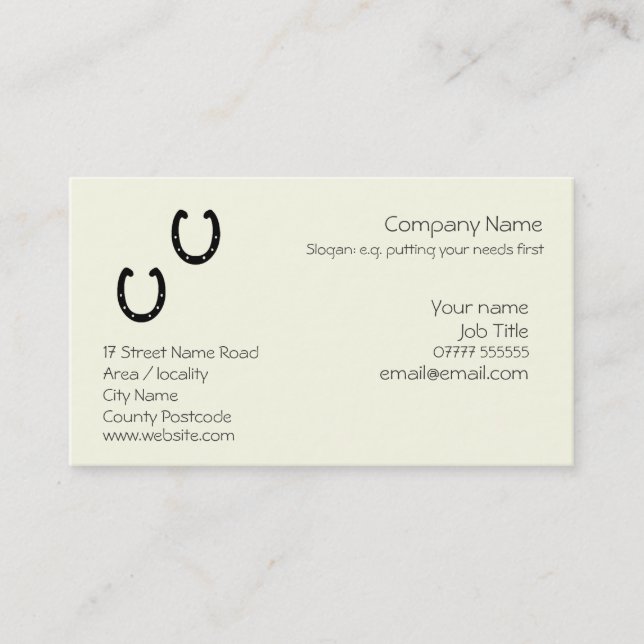 Lucky Horseshoe Logo for farms / suppliers Business Card (Front)
