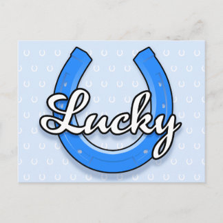 Lucky Horseshoe Postcard (blue)