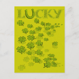 Lucky HorseShoe Shamrocks Postcard